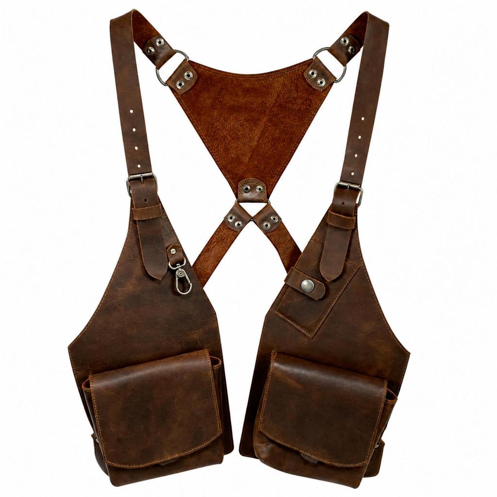 Kožená crossbody taška přes hrudník s ramenním popruhem pro Cosplay Kostým Festival