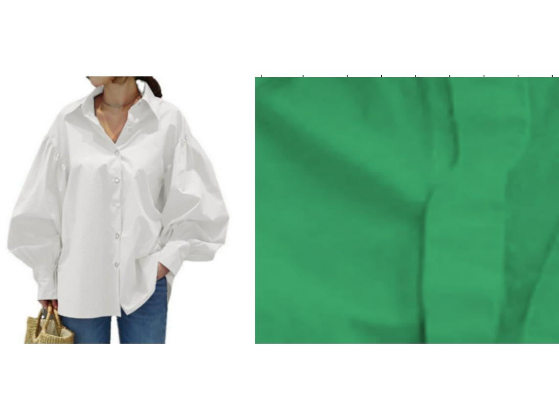 

2025 Ретро однотонные повседневные рубашки с рукавами-фонариками для женщин – Офисная и повседневная одежда 5XL зелёный