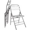 For 304 Stainless Steel Dining Chair Outdoor Heavy-Duty Folding Chair Industrial Backrest Seat Cafe Style Modern Furniture for H