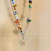 iF ME Collana di Perline di Cristallo Colorate per Donne Pietra Stella Sorriso Cuore Ciondolo Collane Catena Argento Accessori Gioielli