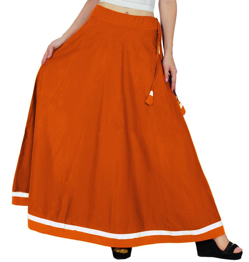 Bimba Women Long Boho Maxi Skirt Cotton Flared Skirts With Drawstring Waist
