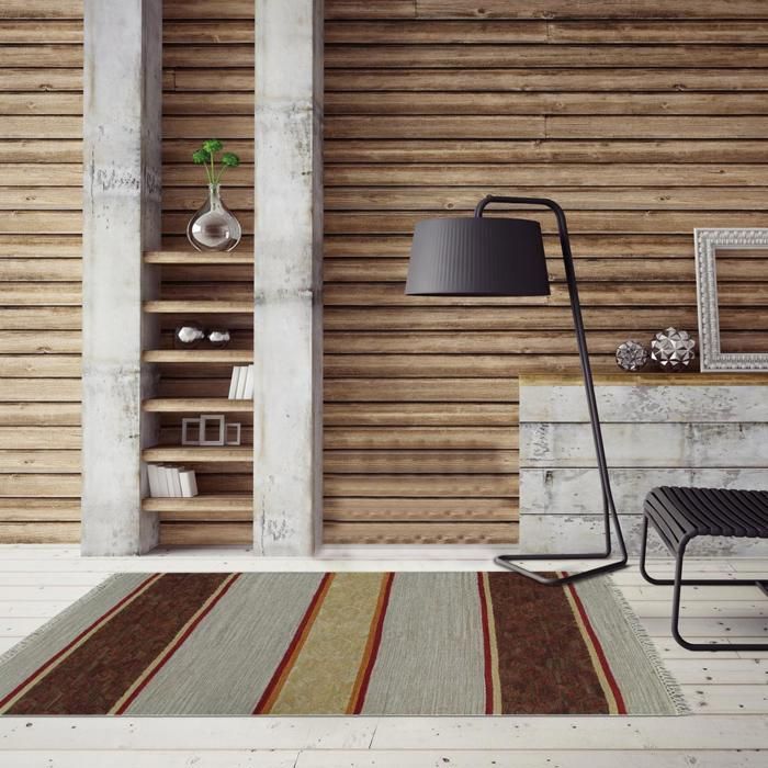 Tapis kilim - 110x170 cm - SARIKM Gris - Laine - UN AMOUR DE TAPIS