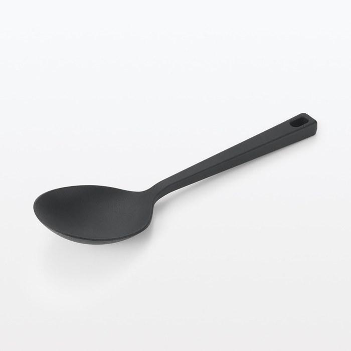 [Mujirushi Ryohin] Silicone Cooking Spoon Black, Approx. 26cm Length 84376412