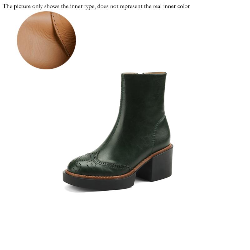 Fashion Autumn Winter Women Boots Round Toe Chunky Heel Women Shoes Solid Ankle Boots Platform Shoes Retro Bullock Chelsea Boots