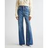 VIONA Jeans Women Wide Leg Pants Vintage Trousers High Waist Multiple Buttons Distressed Washed Female Streetwear Denims Floor Length