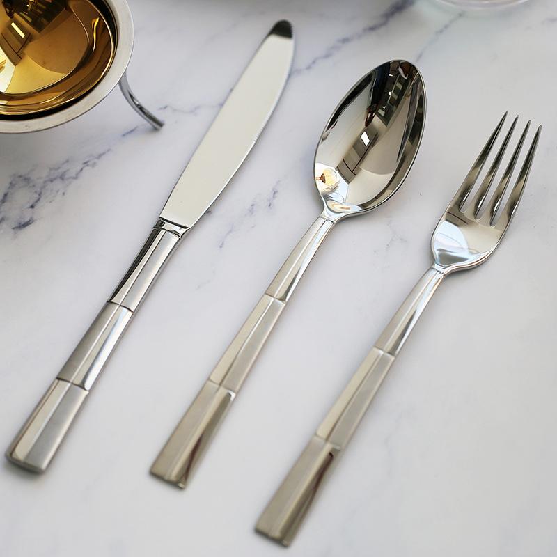 European style steak knife, fork, spoon set 304 stainless steel hotel home high quality dinnerware set 4-piece set