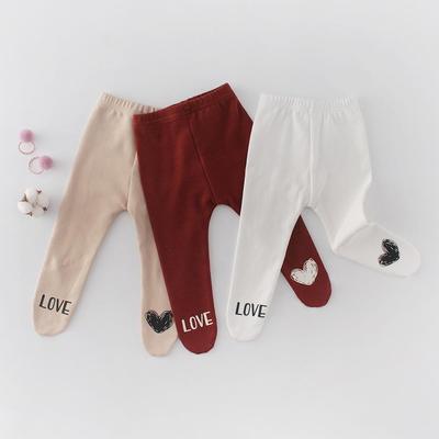 Leggings Bébé Amour Printemps 2024 - Collants Mignons en Coton Tout-Allant