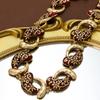 Court Style Retro Angola Red Stud Earrings Necklace Bracelet Set Design Advanced