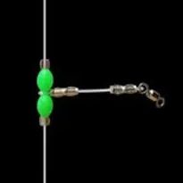 5PCS Night Glow Fishing Leader Line Sea Fishing Balance with Swivels Snaps Fishing Wire Leader 360Degree Rotating Fishing Tackle