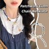 Clavicle Chain Patchwork Cloth Chain Necklace Multicolor Bohemian Choker Wood Bead Necklace  Gift