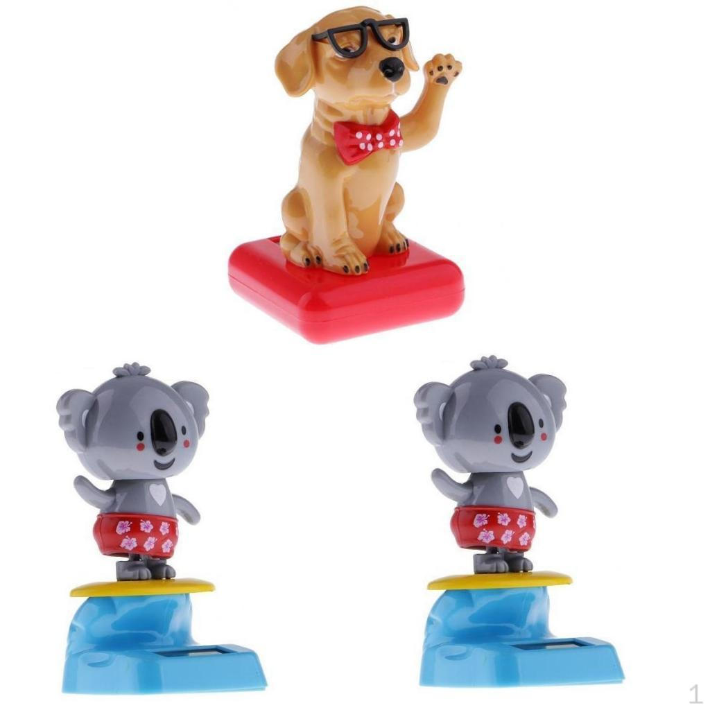 Buy 3 Pieces Solar Powered Dancing Bobble Head Toy Car Decor Bobble