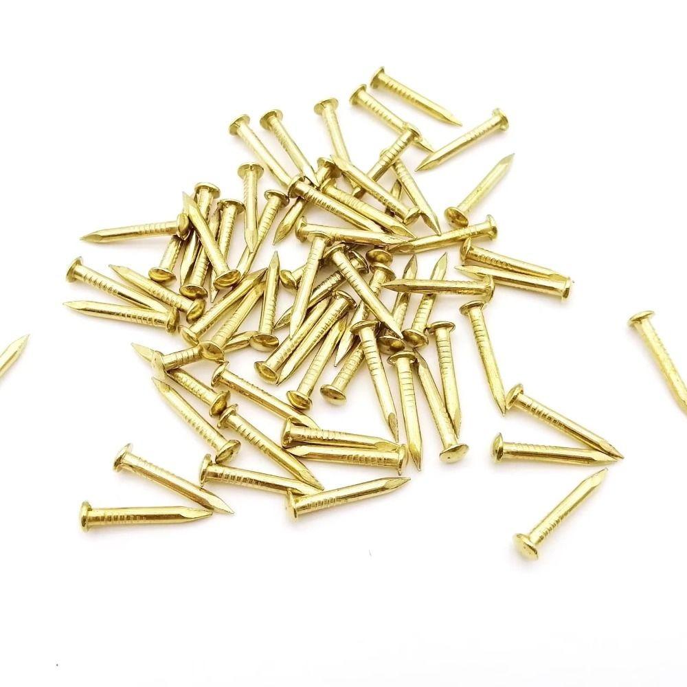 100 pcs Round Head Round Head Pins Pure Brass Brass Nail Track Small Pins Brass Nails Fine Repair 15 x 1.5 mm жёлтый