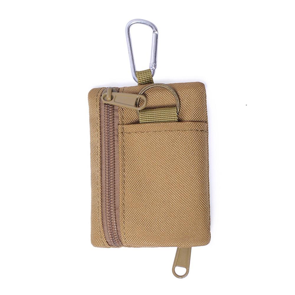 Casual Mini Coin Purse Waterproof with Nylon Lanyard Wallet Oxford Cloth Zipper Card Holder