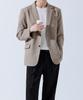 Topboy Single Vent Oversized Blazer Jacket Beige