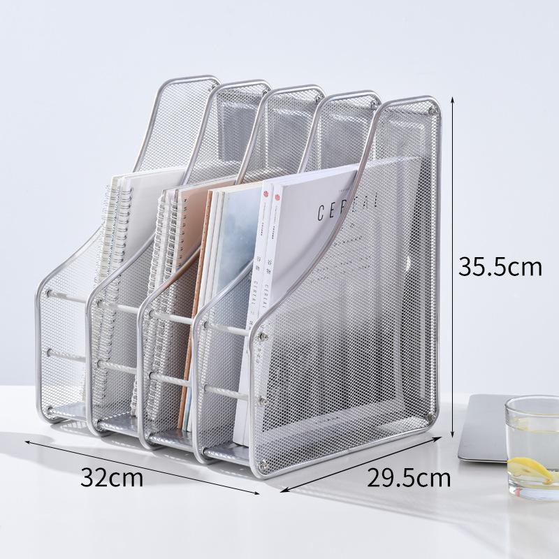 Office Supplies Four Multi-layer Metal Wire Mesh File Rack Desk Organizing Folder Student Data Organizer File Box File Frame