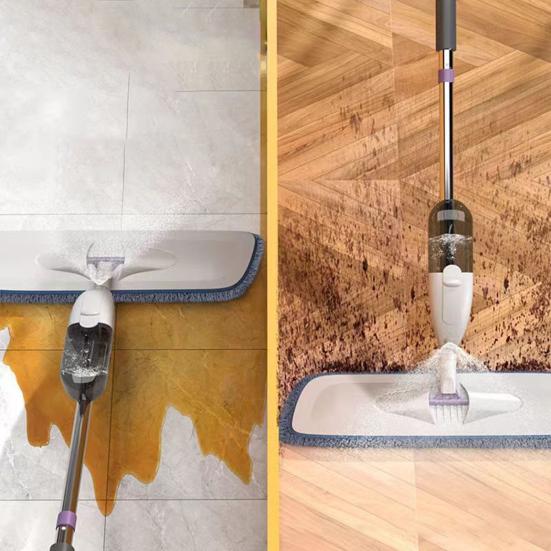 Spraymopp med dobbel funksjonalitet våt tørr rengjøring integrert sprayflaske gulvrengjøringsteknologi parkettgulv spraymopp