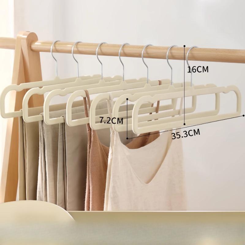 Special Plastic Hanger for Flocking Pants Rack Organization, Anti-slip and Seamless Pants Hanging Rack for Home Use