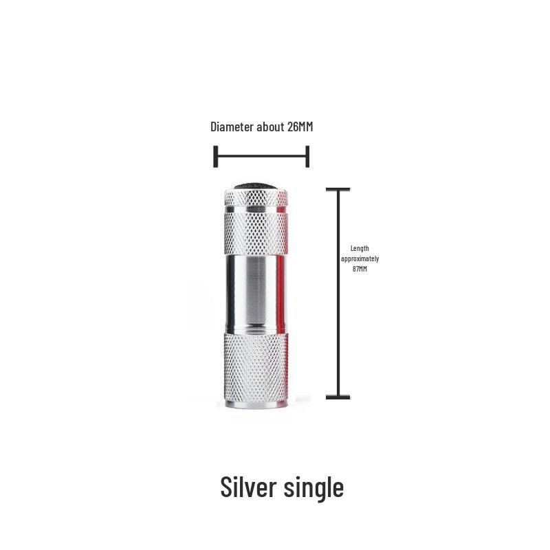 9 LED UV Ultraviolet Purple Flashlight - Portable Currency Detector, 395nm Fluorescent Detection Lamp, Aluminum Alloy Pen.
