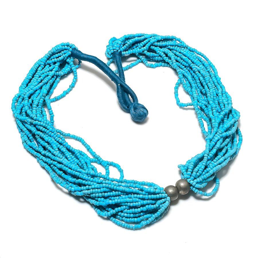 

Натуральный драгоценный камень бирюза Аризоны 925 стерлинговое серебро Ювелирное изделие Ожерелье 18 NN-254