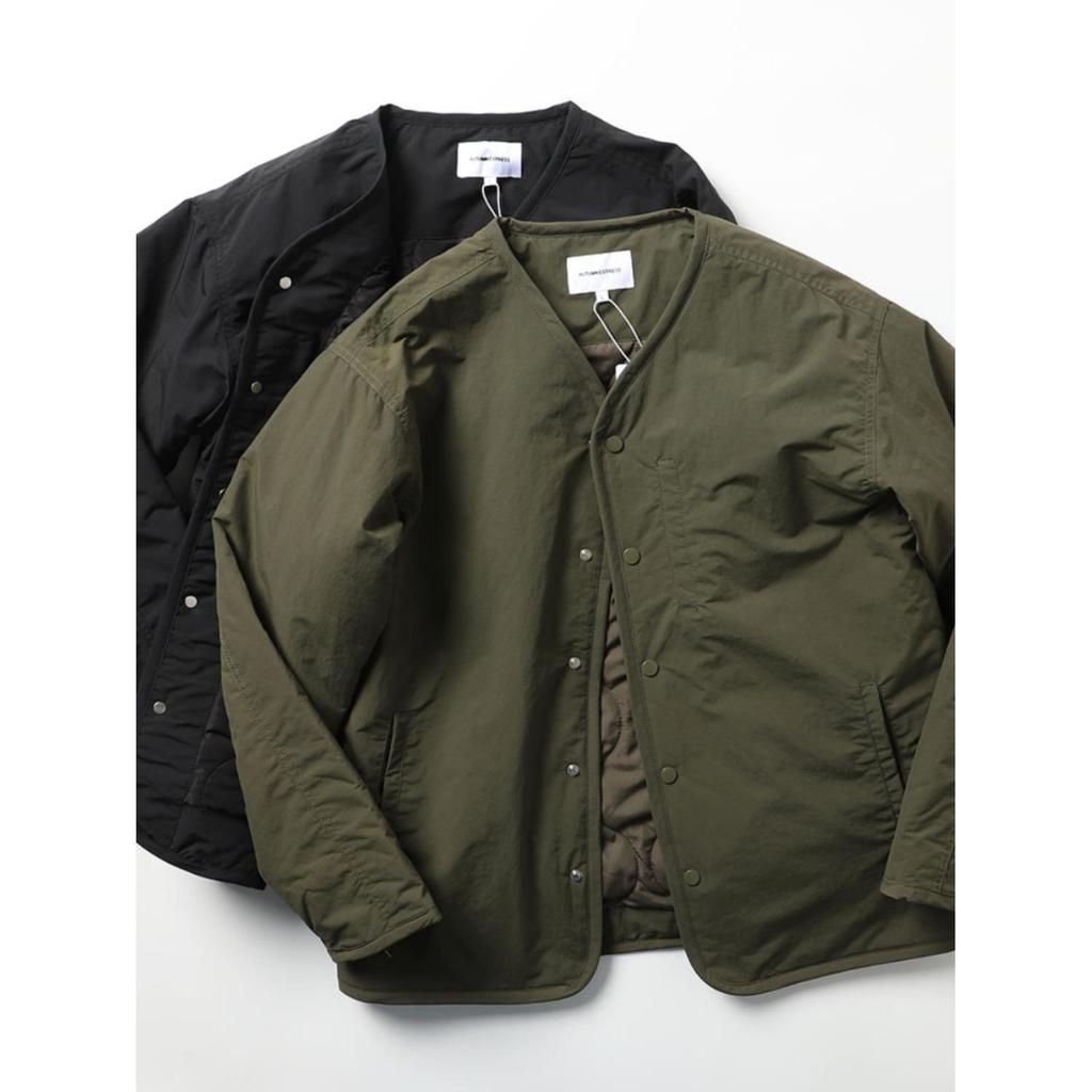2025 Men's Autumn/Winter Retro Workwear Jacket: Collarless, Solid Color, Loose Fit, Outdoor Trendy Style.