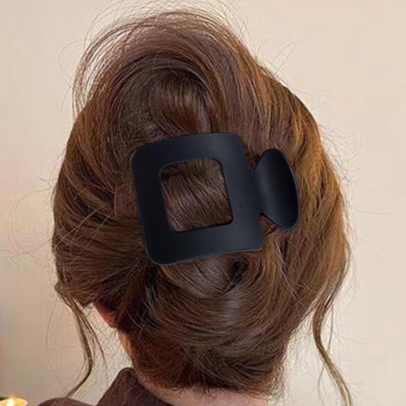 Matte Square Hair Claw Clip With Strong Grip For Women Kids Nonslip Hairpin ABS Hair Accessory For Sports Travel