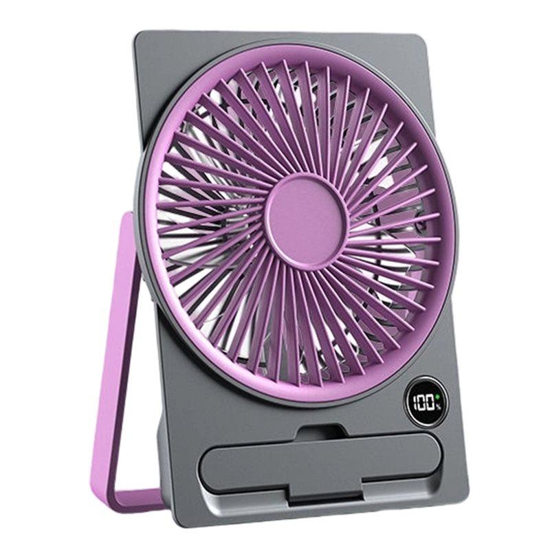 Летний студенческий офис Настольный вентилятор Ультратонкий Цифровой дисплей Сильный ветер Портативный Бесшумный Карточный стиль Маленький вентилятор