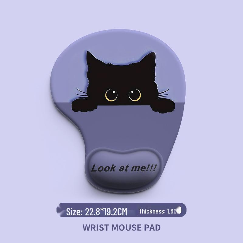 Cartoon Animal Silicone Mouse Pad with Wrist Support - Customizable and Dirt-Resistant.
