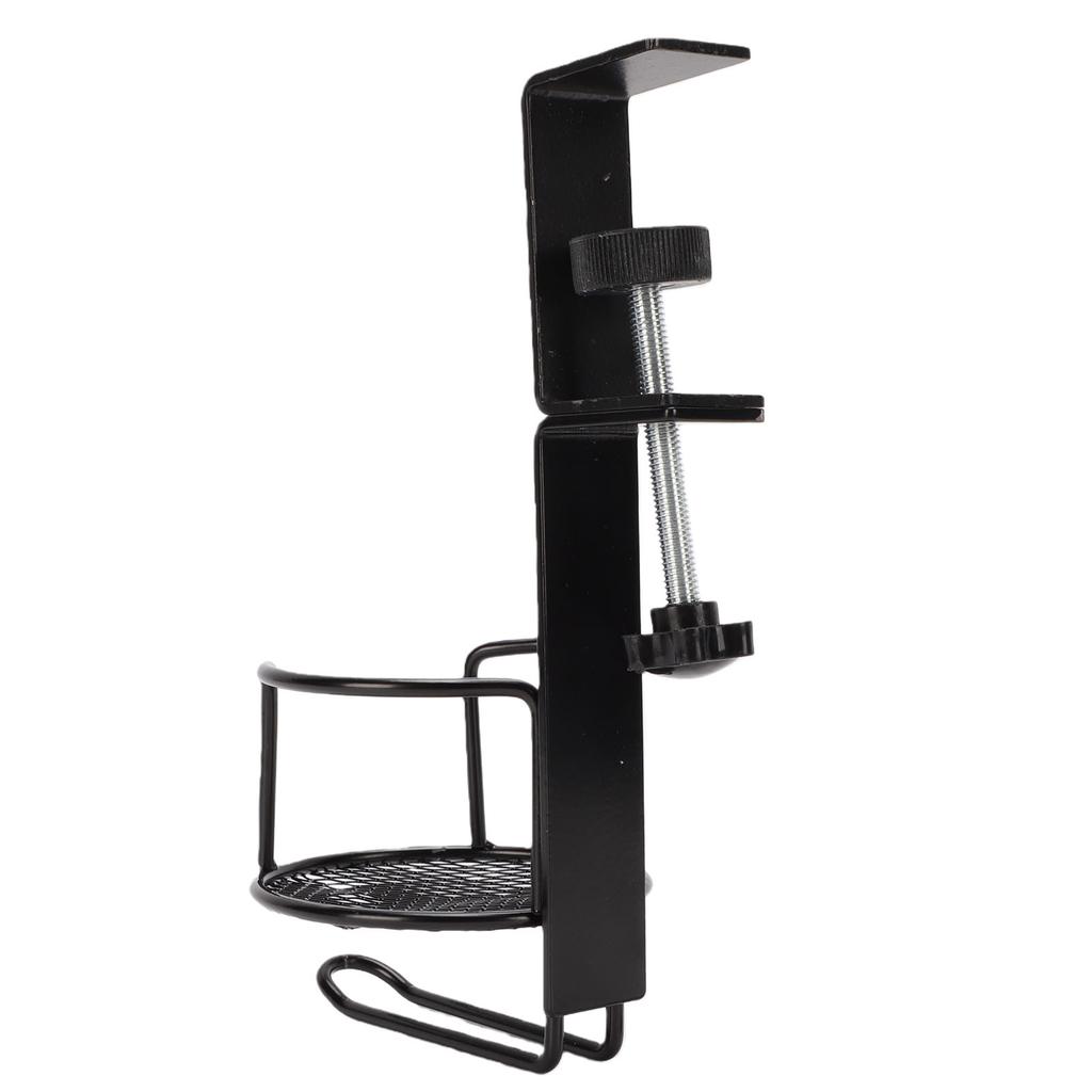 Desk Cup Holder Headphone Hanger Metal 2 in 1 Table Cup Holder Under Desk Headphone Bag Hook for