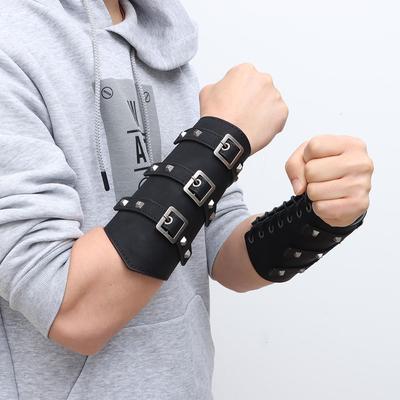 1PC Safe Strap Gauntlet Wristband Buckle Bracers Steam Punk Accessories Armband Arm Guard