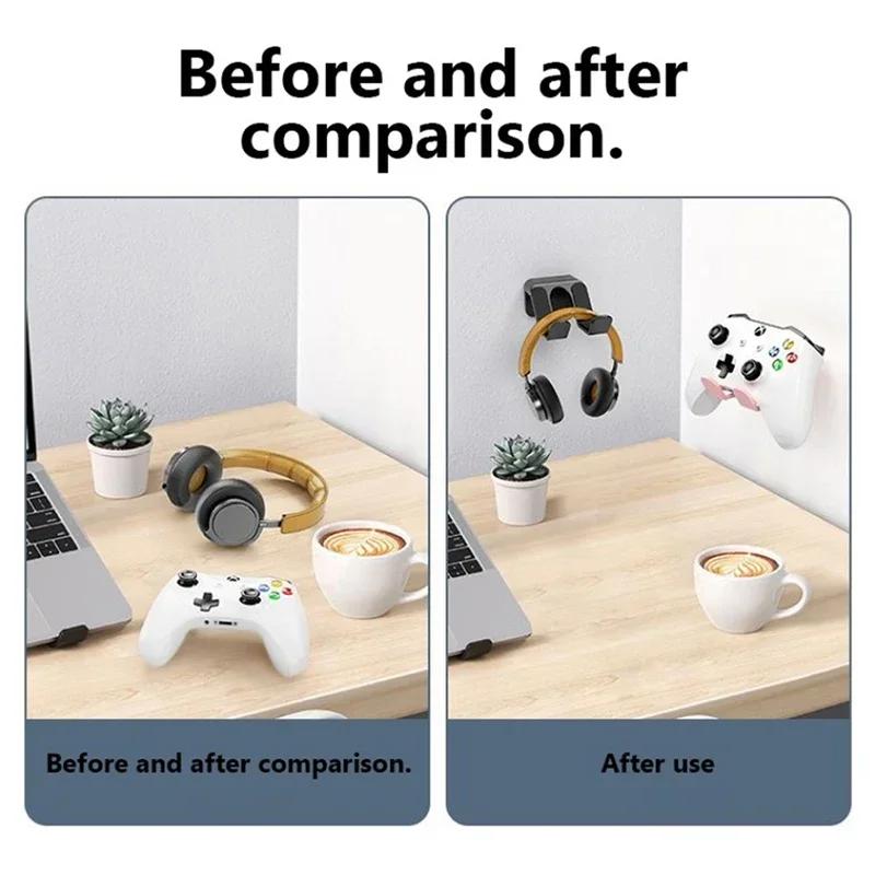 Multi Functional Wall Bracket Headphone Stand Game Controller Base No Punching Required for Headphone Nintendo Switch Sony Xbox