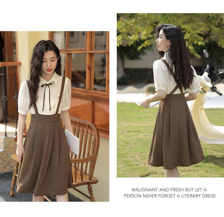 Women's Summer College Style Shirt with Slimming Camisole Dress