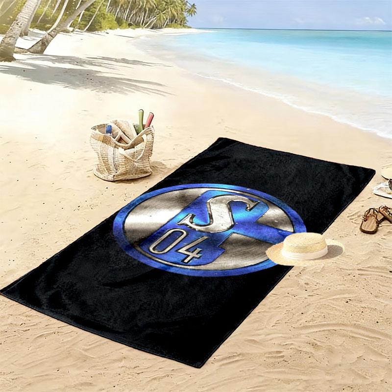Asciugamano da Spiaggia Stampato FC Schalke 04, Asciugamano Grande Morbido ad Asciugatura Rapida per Spiaggia Campeggio Nuoto