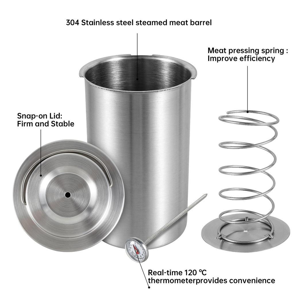 Výrobník šunky z nerezové oceli lis na maso hrnec lis na uzeniny s teploměrem pro vepřové drůbež vaření kuchyňské doplňky