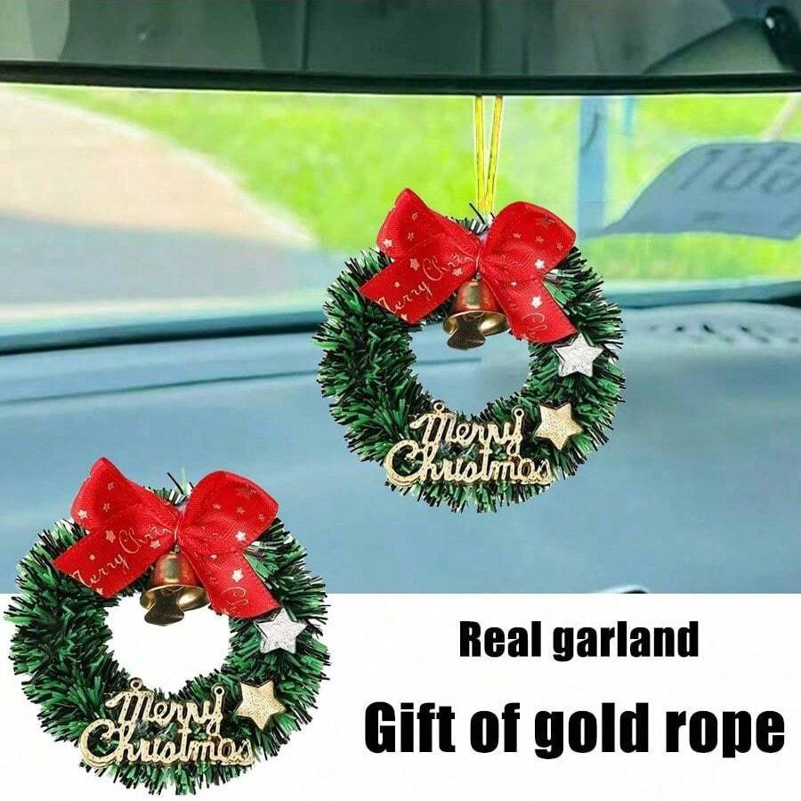 1pc Christmas Wreath With Bells & Bow, Multifunctional Holiday Decor For Christmas, Halloween, Easter, Thanksgiving