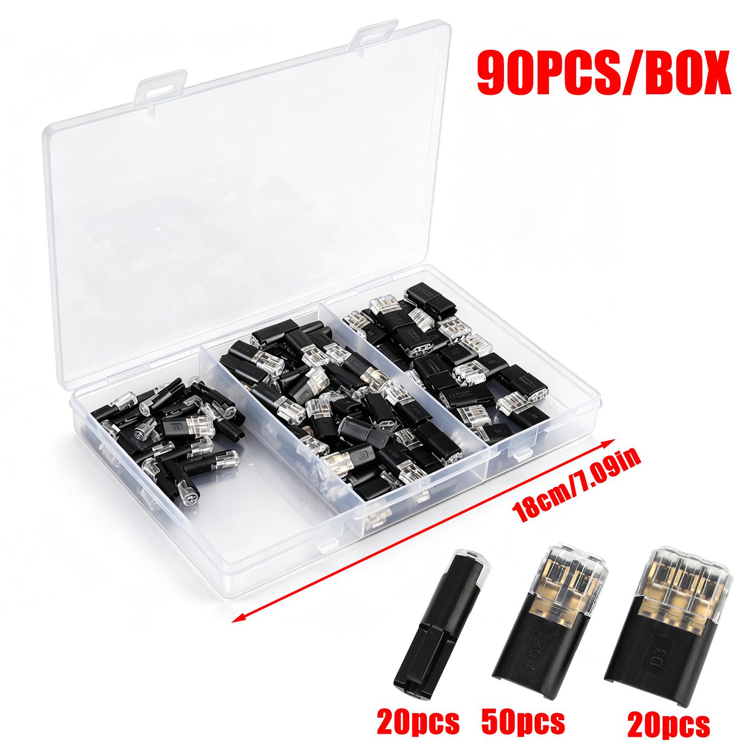 

90pcs/Box Car Electrical Connector Wire Cable Automotive Electrical Connectors Strip Terminal Connection 3/2/1 Pin Way Plug