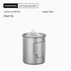 Portable Titanium Camping Mug with Lid - Folding Handle, Single Layer, Anti-scalding Design for Outdoor Travel