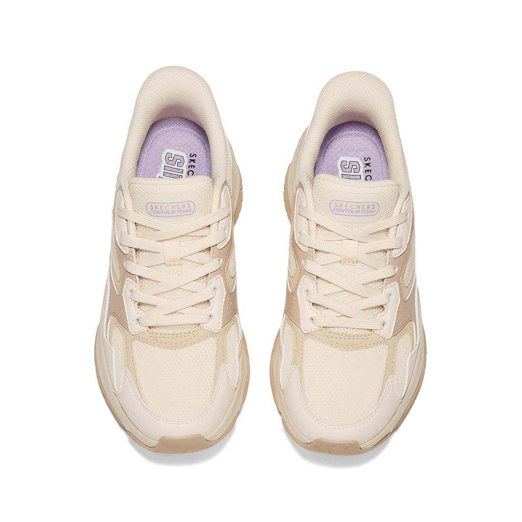 Skechers Street Comfortable Versatile Breathable Support Low-Top Dad Shoes Women Sneakers Beige Brown 190075-NTMT