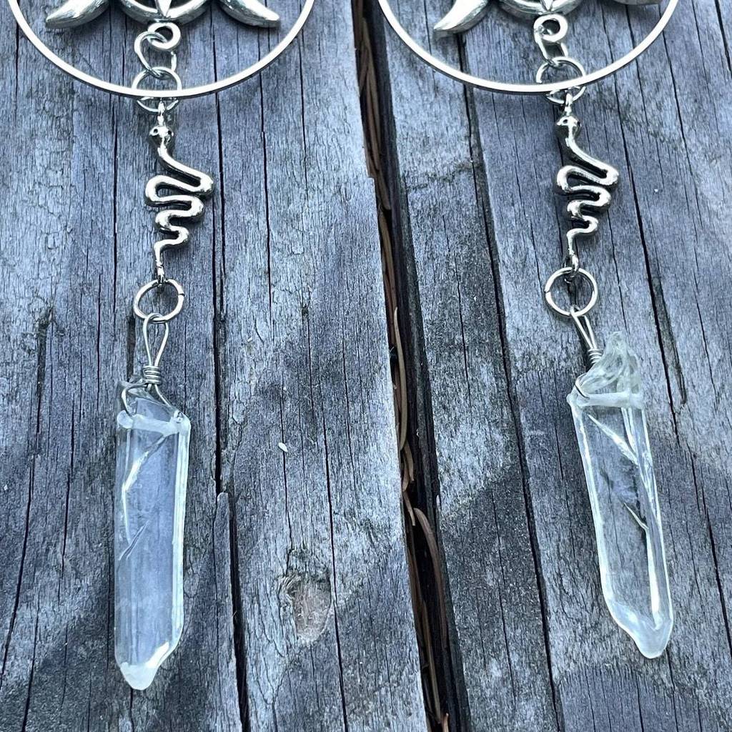 Geometric Moon Star Earrings Alloy Handmade Retro Style For Women Summer