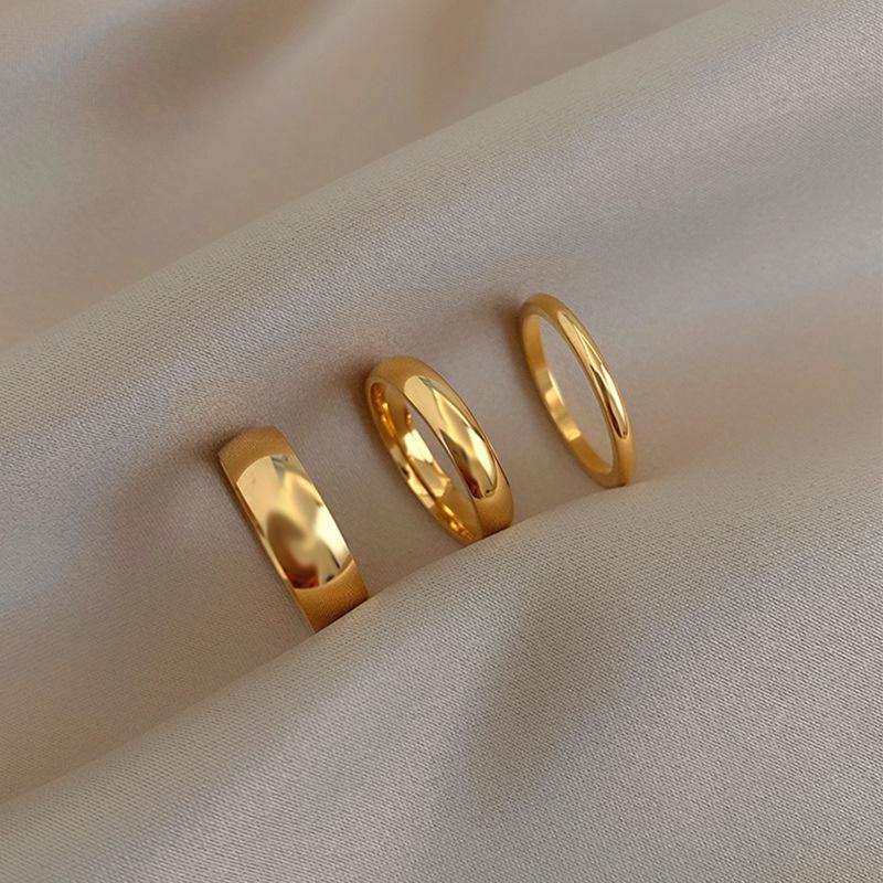 18K Gold Plated Thin Women's Stacking Ring for Index or Little Finger