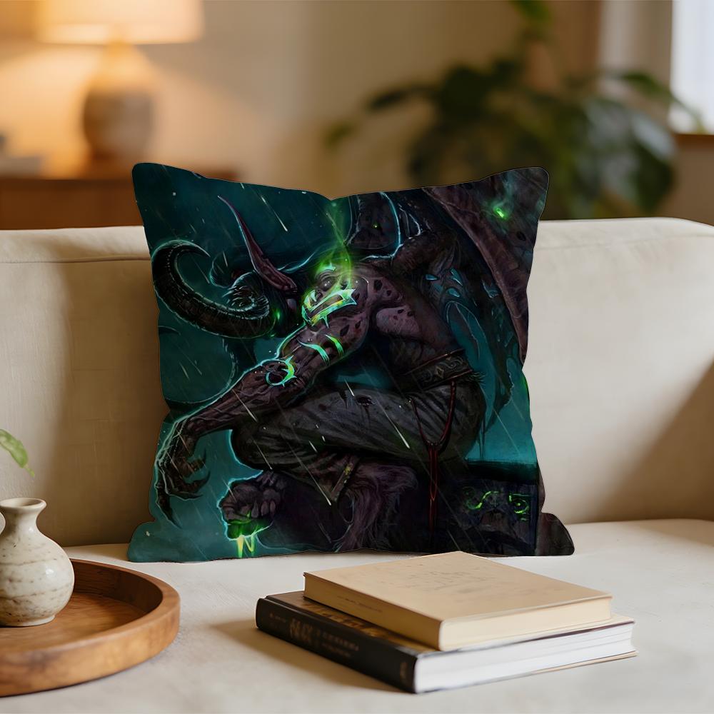 Warcrafts of World WWOW Cushion Cover Short Plush Pillowcase for Bed Sofa Carwashable
