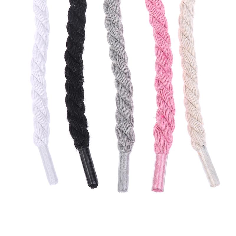 2Pcs Round Thick Rope Laces Polyester Cotton Solid Color Laces 0.8Cm120Cm Length Bold Shoelaces