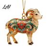 Acrylic Ornament for Restaurant 2PCS Christmas Goat Hanging Ornaments Decorative 2D Tree Birthday Party Decor Pendants Lightweight Festive Ornaments