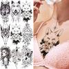 Cooler Wolf Schwarzes Temporäres Tattoo Sexy Mädchen Schlange Fake Katze Löwe Tattoo Aufkleber Für Frauen Erwachsene Geometrie Körperkunst Tattoos Papier