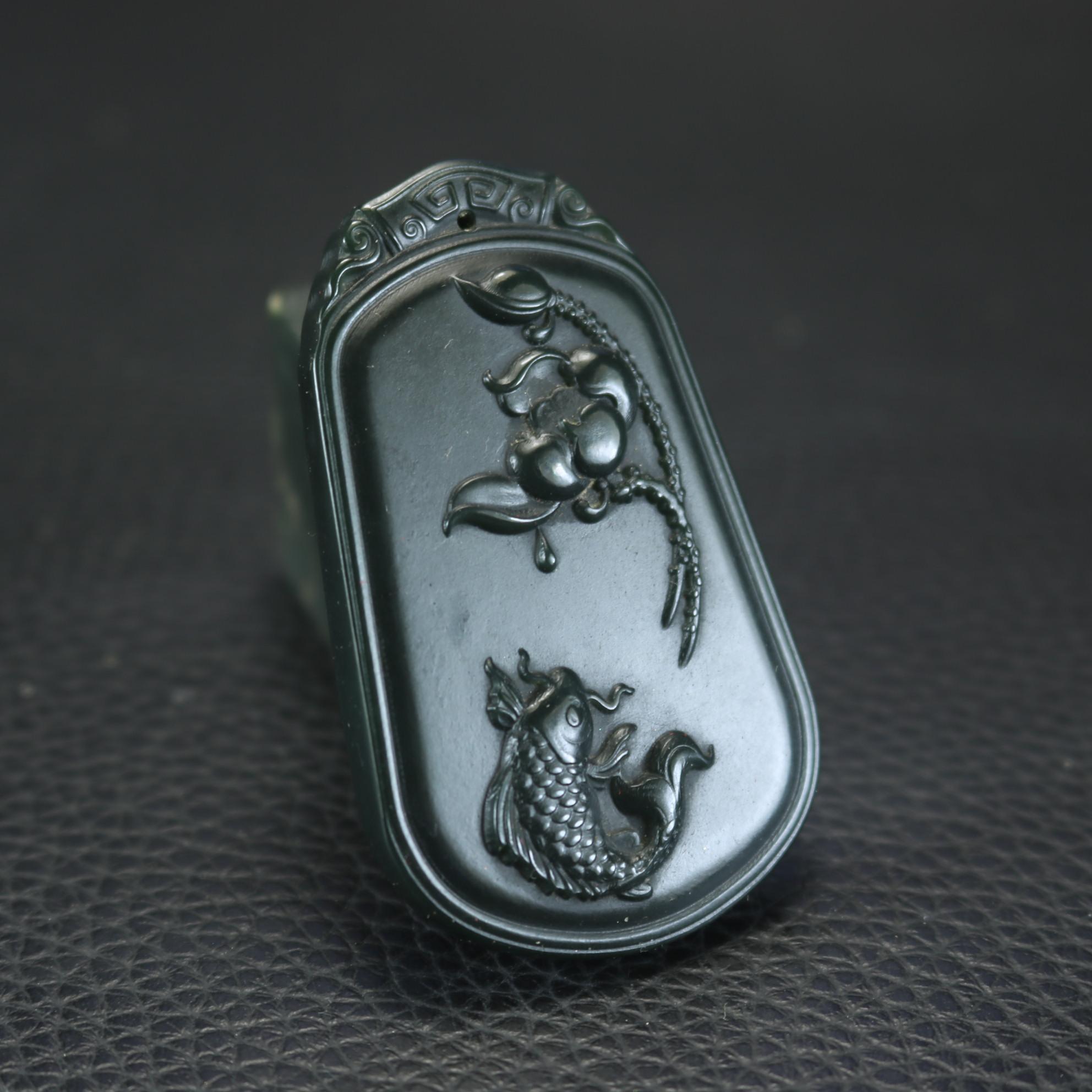 Chinese Style Certified 100% Chinses Hetian Jade Hand-carved Lotus Fish Pendant Necklaces Men or Women Amulets