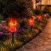 Landschaftsbeleuchtung für Garten Solar-Flammenlicht Wasserdichte LED-Fackel mit Erdspieß Umweltfreundliche Stromversorgung Lampen Außen Lagerfeuer Gehweg Hof