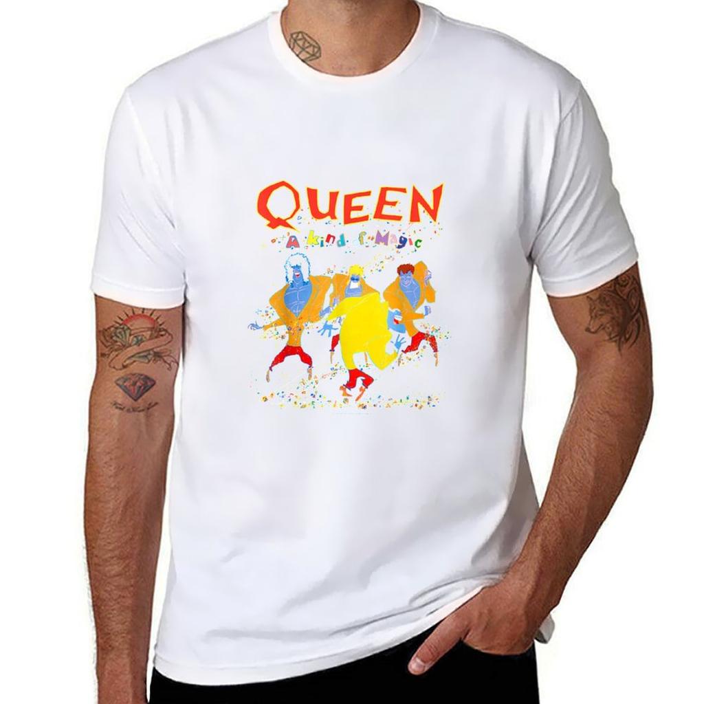 Queen Official Kind Of Magic T-Shirt Kawaii Clothes Vintage Clothes Sublime Blacks Funny T Shirts Men