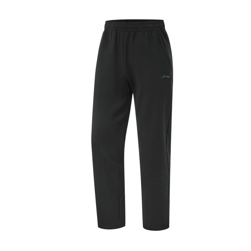 Li Ning Youth Straight Leg Casual Loose Knit Sports Pants Unisex Bottoms Black Z1AKLR551
