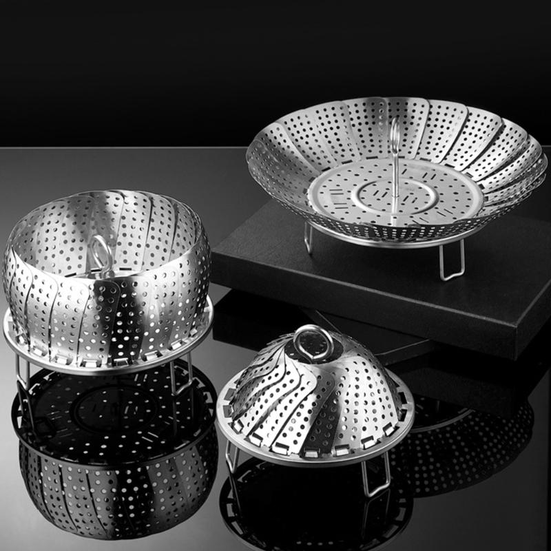 Adjustable Steaming Rack Stainless Steel Tableware Steamers Perfect for Various Food Sizes and Cooking Requirements
