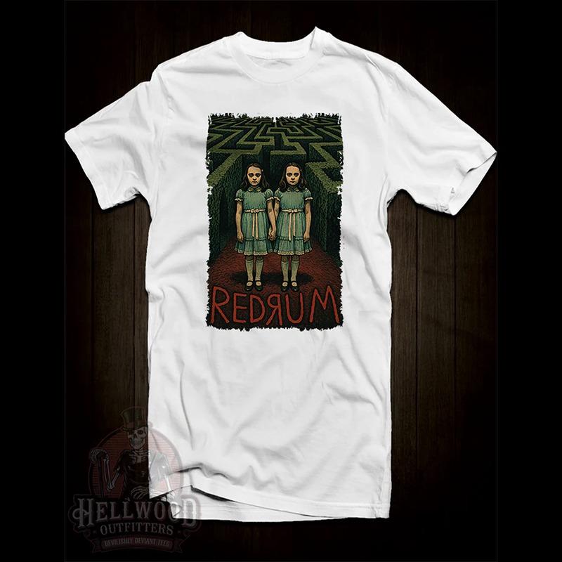 1980 The Shining Horror Film Collaboration Collection American Dark Style ShortSleeved Pure Cotton Printed TShirt