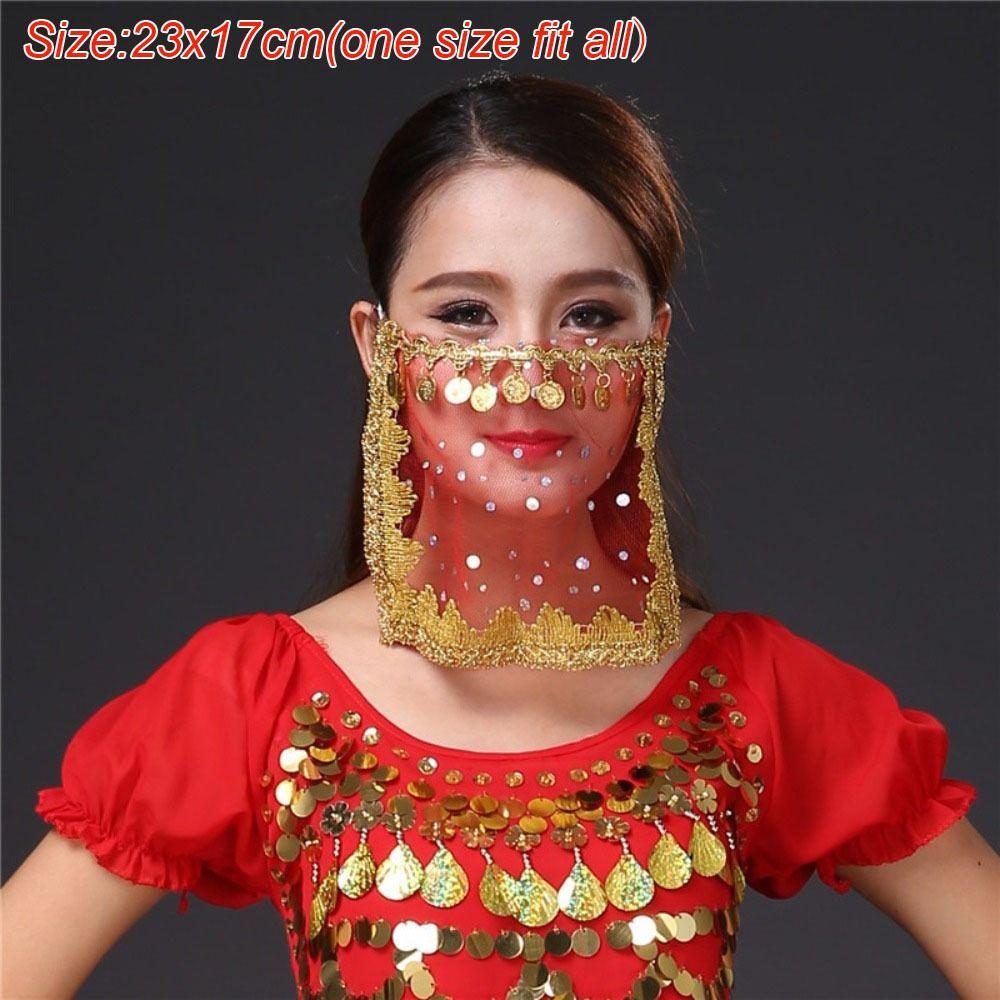 Multiple Colors Belly Dance Veil Polyester Dance Performance Accessories  Women